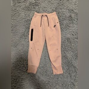 Nike Sportswear Tech Fleece Jogger Pants Girl’s Large Pink Logo Drawstring Gym